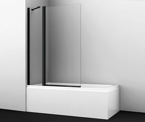 Штока для ванны Wasserkraft Berkel 110х140 48P02-110BLACK Fixed стекло прозрачное, профиль черный