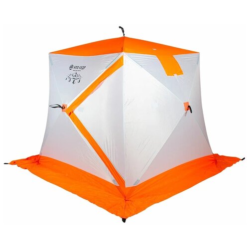 Палатка для рыбалки двухместная Кедр Куб-2 (однослойная), белый/оранжевый палатка куб следопыт для зимней рыбалки однослойная 2х1 8х1 8 белый оранжевый