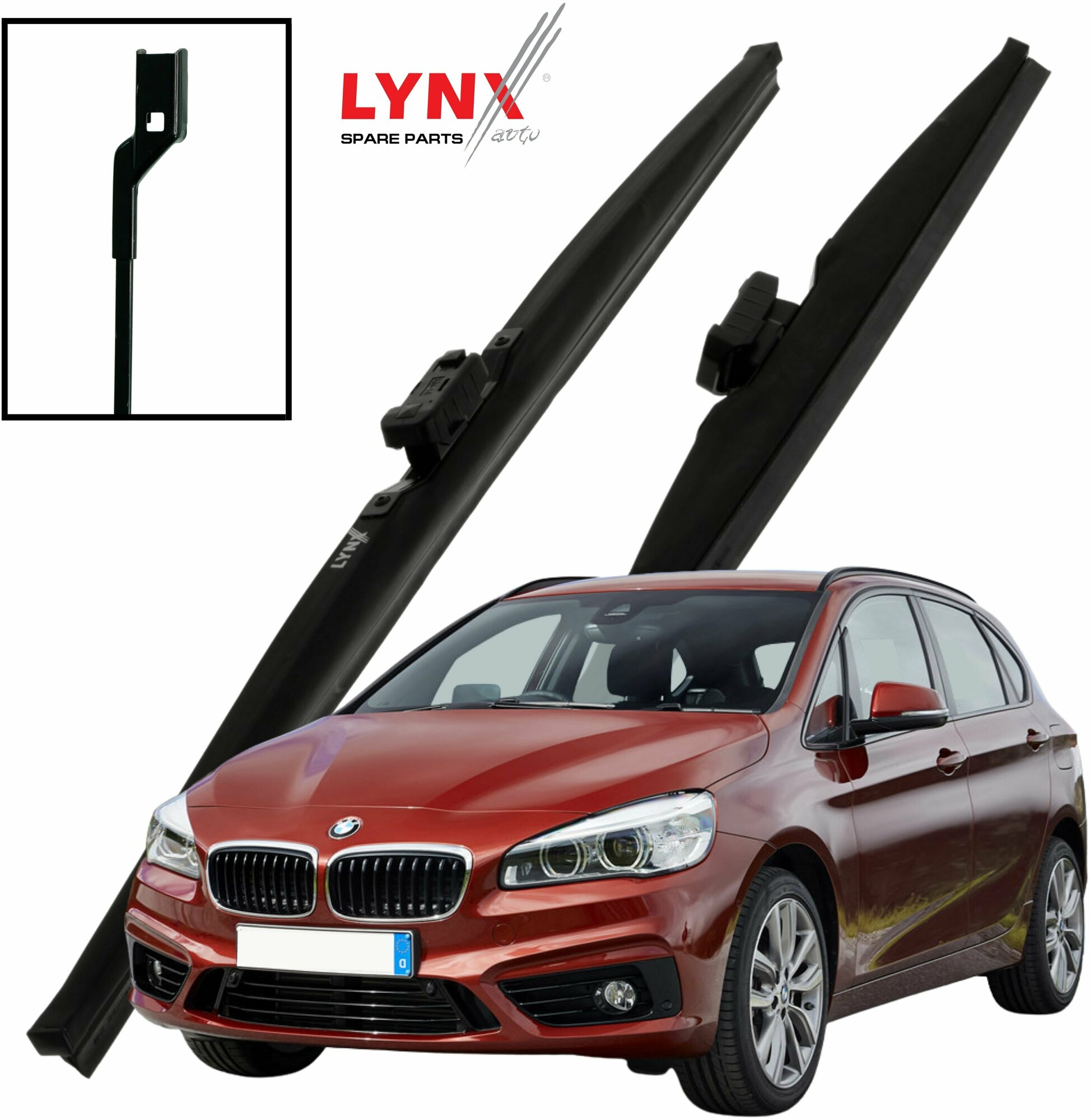 Дворники BMW 2-Series Active Tourer F45 БМВ 2 серии актив турер 2014 2015 2016 2017 2018 Щетки стеклоочистителя зимние к-т 2шт 650мм-480мм