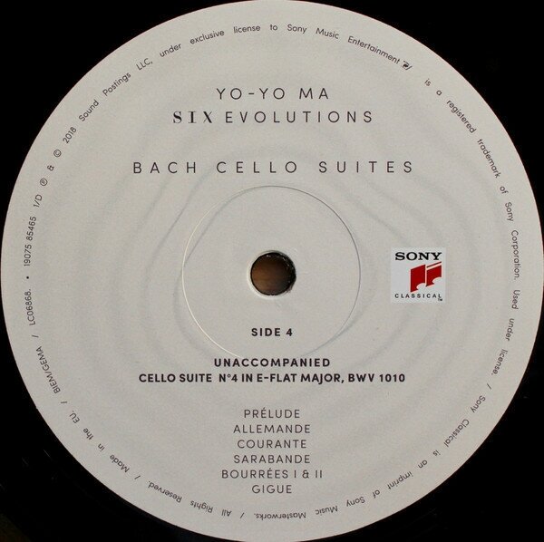 Yo-yo Ma Yo-yo Ma - Six Evolutions - Bach: Cello Suites (3 LP) Sony Music - фото №3