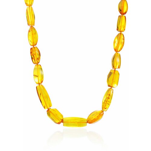 фото Бусы, янтарь, длина 54 см, коричневый amberhandmade