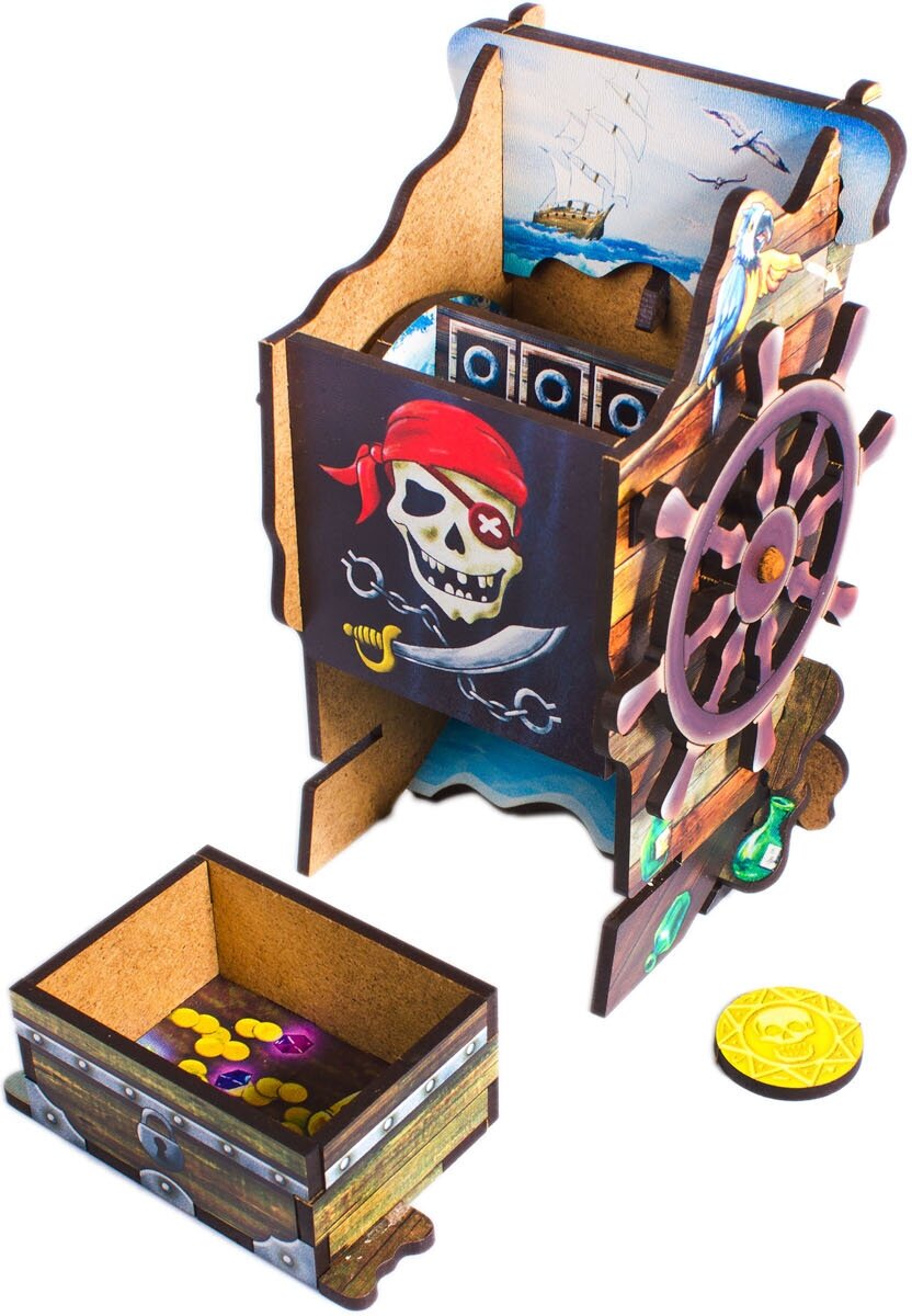 Башня для бросания кубиков "Пиратская удача", цветная