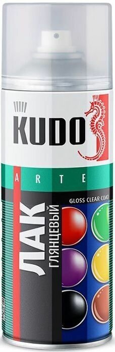 Кудо KU-9002 лак аэрозольный акриловый глянцевый (0,52л) / KUDO KU-9002 лак аэрозольный акриловый глянцевый (0,52л)