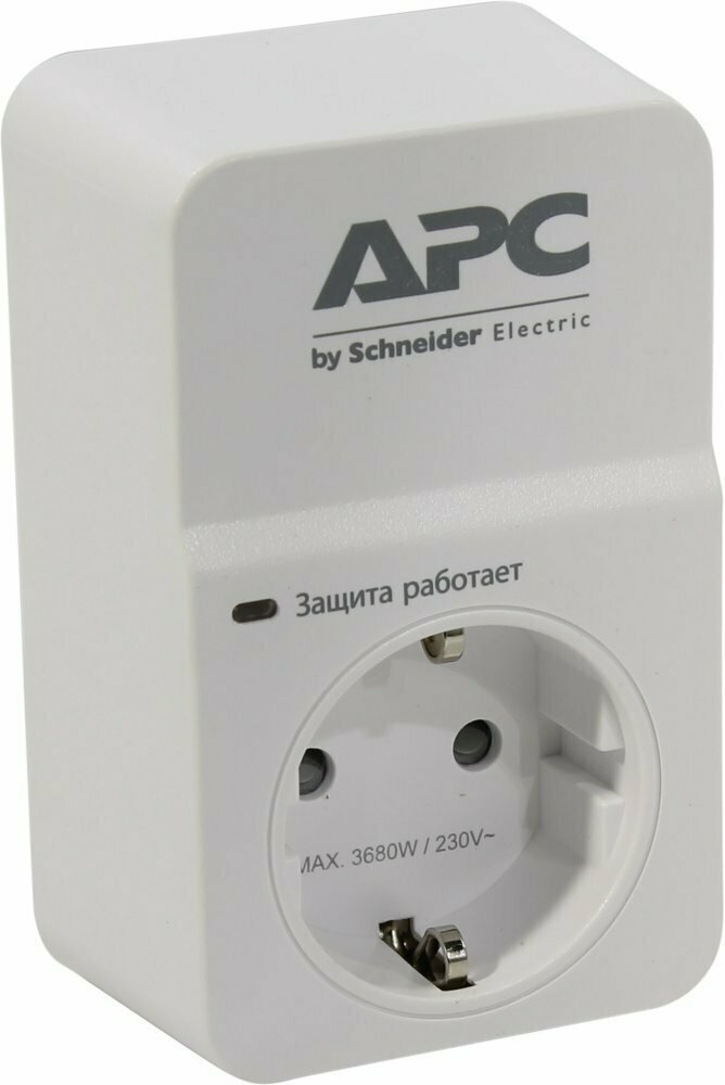 Сетевой фильтр APC by Schneider Electric Essential SurgeArrest PM1W-RS, 1 розетка, с/з, 16А / 3500 Вт 100 мм 63 мм 42 мм 1 - фотография № 10