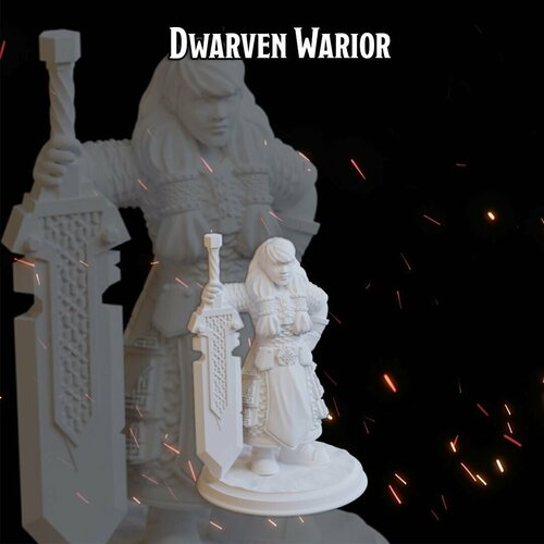 Воин Дварф женщина 37,8мм фигурки/миниатюры (ДнД, DnD, D&D, Dungeons & Dragons, Pathfinder, Подземелья и Драконы, Wargames) воин дварф мужчина 43 3мм фигурки миниатюры днд dnd d