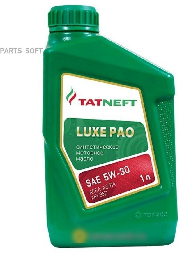 TATNEFT 4650229680871 Масо моторные синтетические татнефть LUXE PAO SAE 5W-30 канистра 1