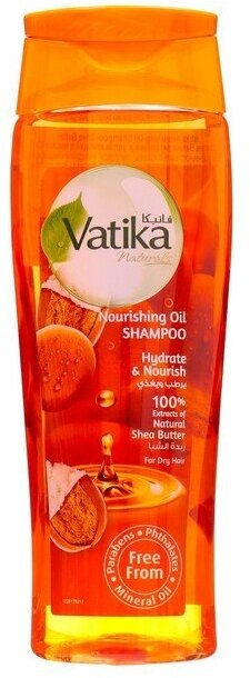 Шампунь для волос Dabur Vatika Shea Butter питающий и увлажняющий с маслом Ши, 400 мл