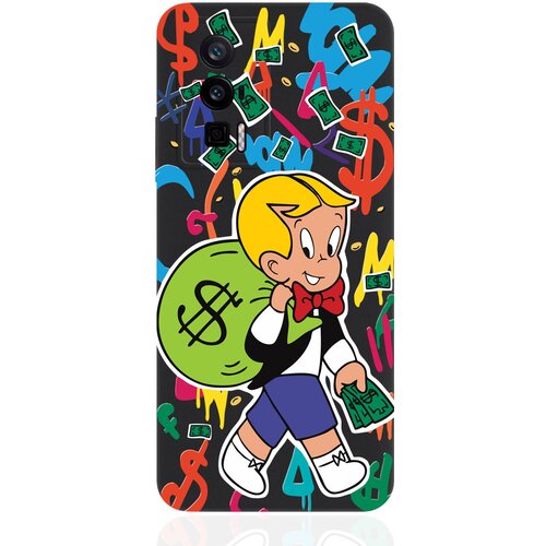 Чехол для смартфона POCO F5 Pro черный силиконовый Monopoly Richie Rich/ Монополи Богатенький Риччи чехол для смартфона honor x7b черный силиконовый monopoly richie rich монополи богатенький риччи