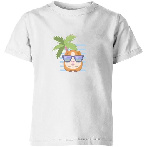 футболка с 3d принтом морская свинка Футболка Us Basic, размер 10, белый