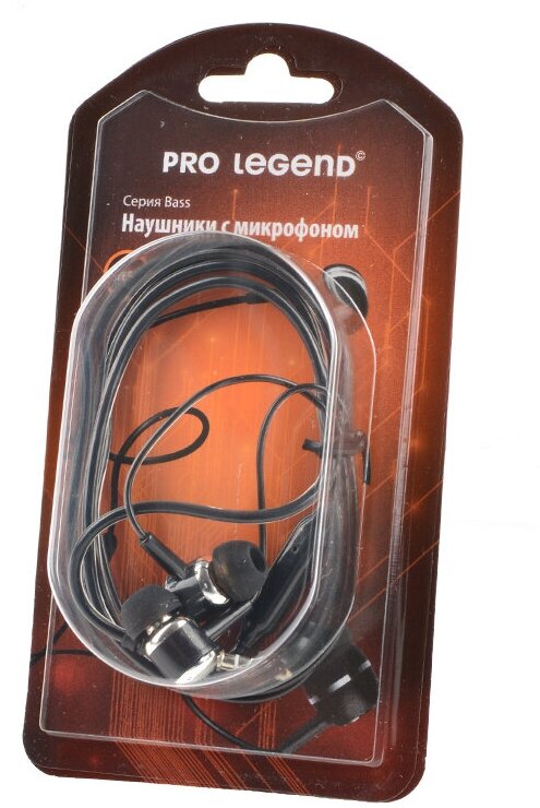 Pro Legend Наушники-вкладыши проводные с микрофоном Pro Legend Bass PL5020 Черный