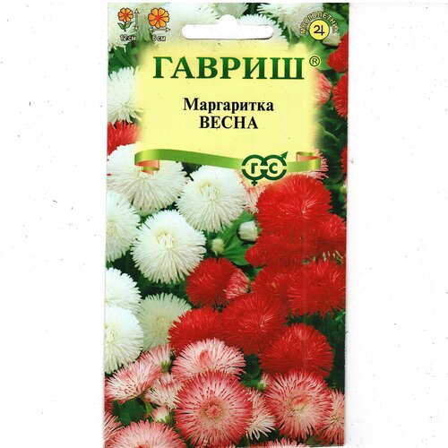 Маргаритка Весна, смесь, многолетник ( 1 уп: 0,02 г семян ) книфофия гибридная африканский гость смесь многолетник 1 уп 30 семян