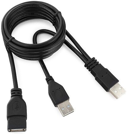 Кабель удлинительный 2x USB 2.0 A (M) - A (F), 1.8м, Gembird (CCP-USB22-AMAF-6)