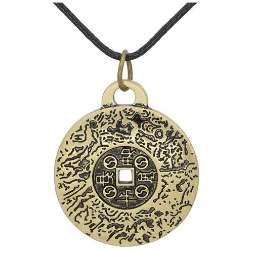 фото Подвеска на шею / цепочка с монетой / денежный амулет / мужская / женская / талисман на удачу бижутерия