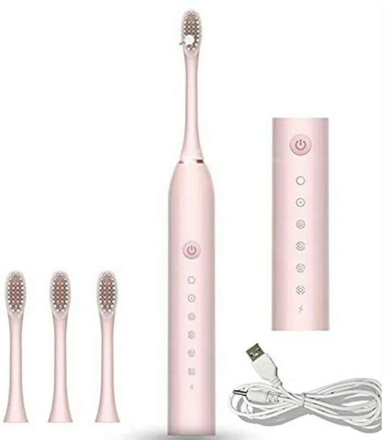 Электрическая зубная щетка SONIC TOOTHBRUSH X-3 Розовый - фотография № 5