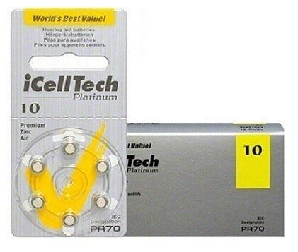Батарейки 10 iCellTech для слухового аппарата, 60 батареек