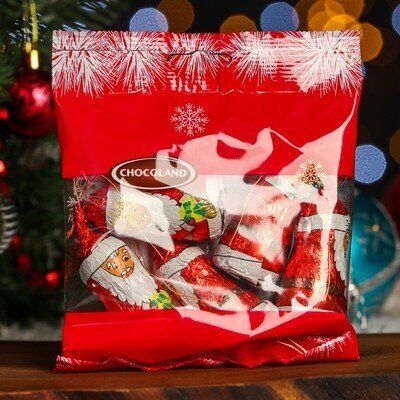 Шоколад фигурный молочный "Санта Клаус" в пакете, 63 г - фотография № 5