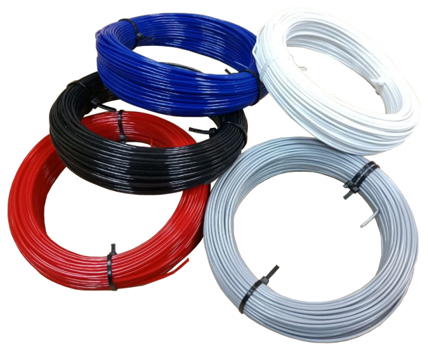 Набор PETG прутка 1.75мм (черный, белый, синий, красный, серый)