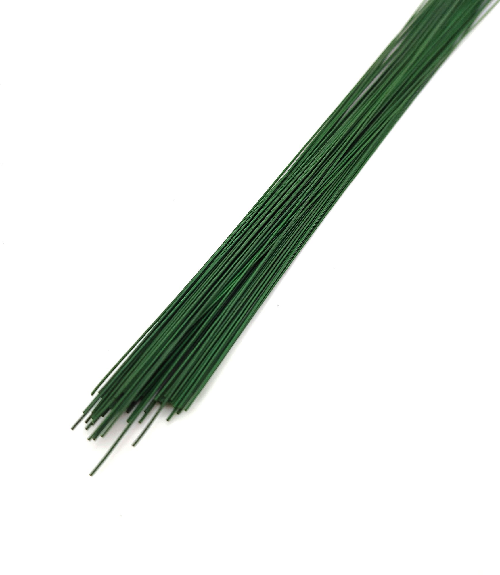 Проволока флористическая - Друт зеленого цвета 0.7мм х 40.5см 100 гр ~ 81шт