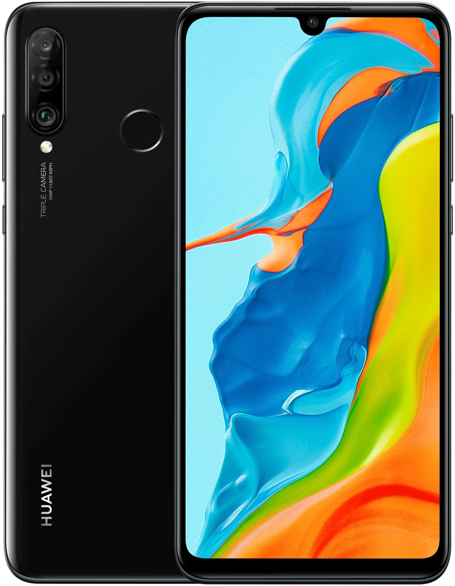 Смартфон HUAWEI P30 Lite 6/256 ГБ Global, Dual nano SIM, полночный черный