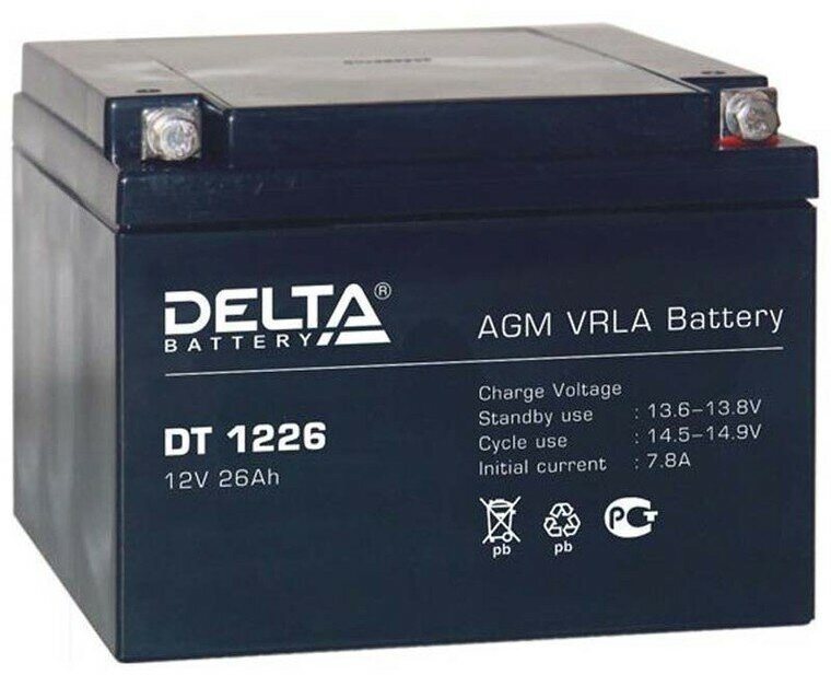 Аккумуляторная батарея DELTA Battery DT 1226 12В 26 А·ч - фото №6