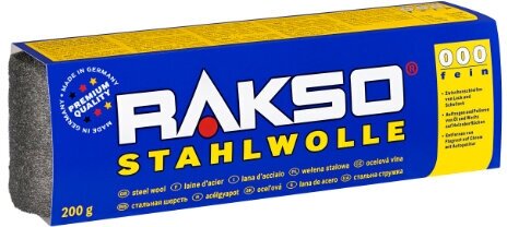 Вата стальная RAKSO Steel Wool жесткость 000 вес 200 гр.