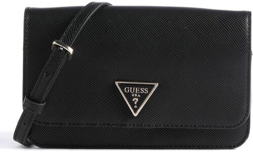 Сумка  клатч GUESS классическая, внутренний карман, регулируемый ремень, черный