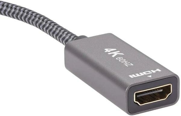 Адаптер miniDP --> HDMI-F 0.15м , оплетка, 4K@60Hz, Telecom (TA565) VCOM Адаптер-переходник Telecom Mini DisplayPort M/HDMI F (TA565) - фото №4