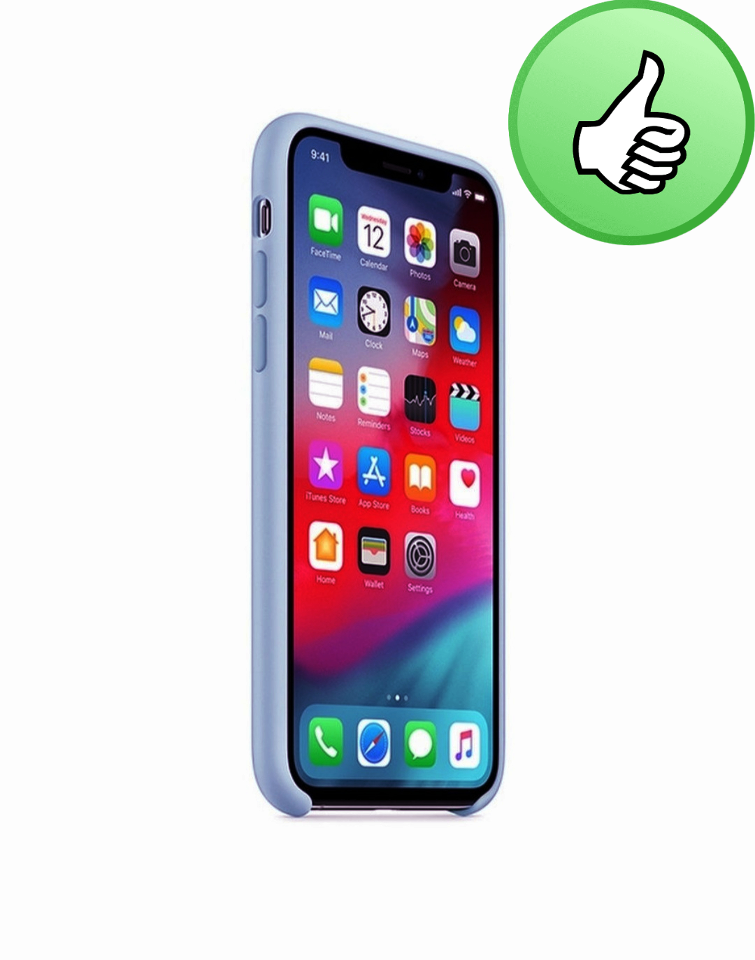 Чехол силиконовый для Apple iPhone XS, чехол для айфона ХС (голубой), с мягким покрытием внутри