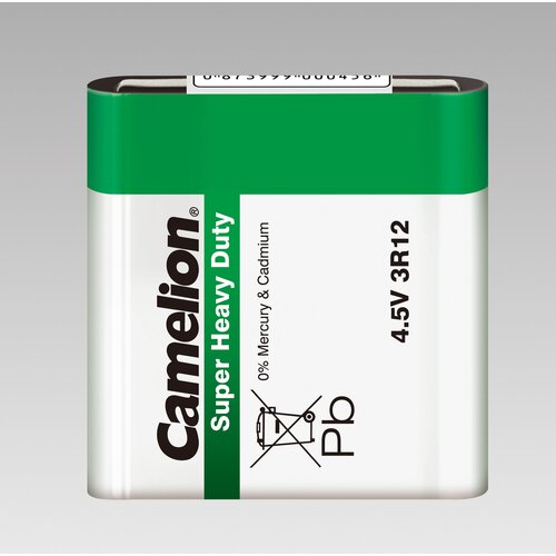 Элемент питания солевой квадрат R 3R12 (блист 1шт), CAMELION 3R12-SP1G (12 шт.)