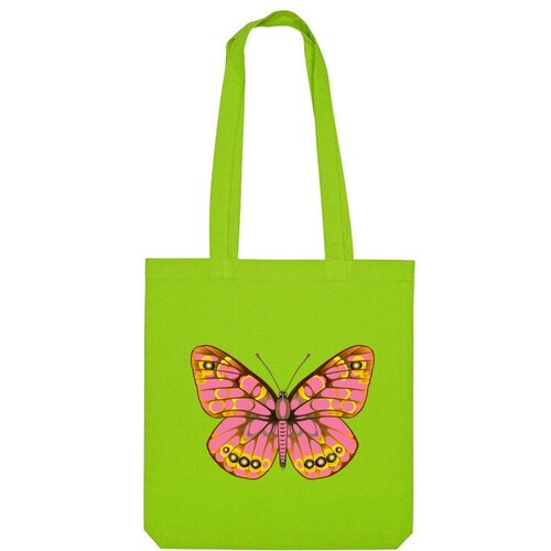 Сумка шоппер Us Basic, зеленый мужская футболка розовая бабочка s желтый