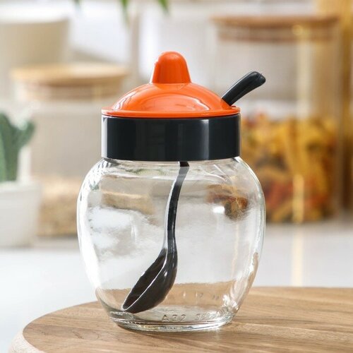 Банка стеклянная для сыпучих продуктов, 350 мл, с крышечкой микс