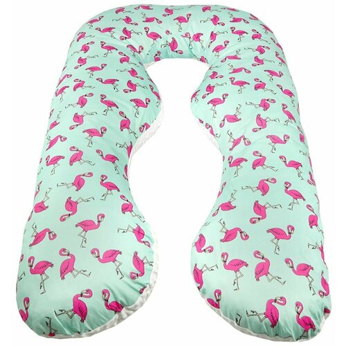 Подушка для беременных анатомическая AmaroBaby 340х72 (Фламинго мята)