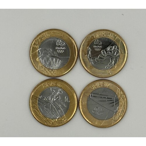 Набор Монет Бразилия 4 штуки Олимпиада 1 риал 2015 года #2! бразилия набор из 7 монет 1969 1978 годов код 23844