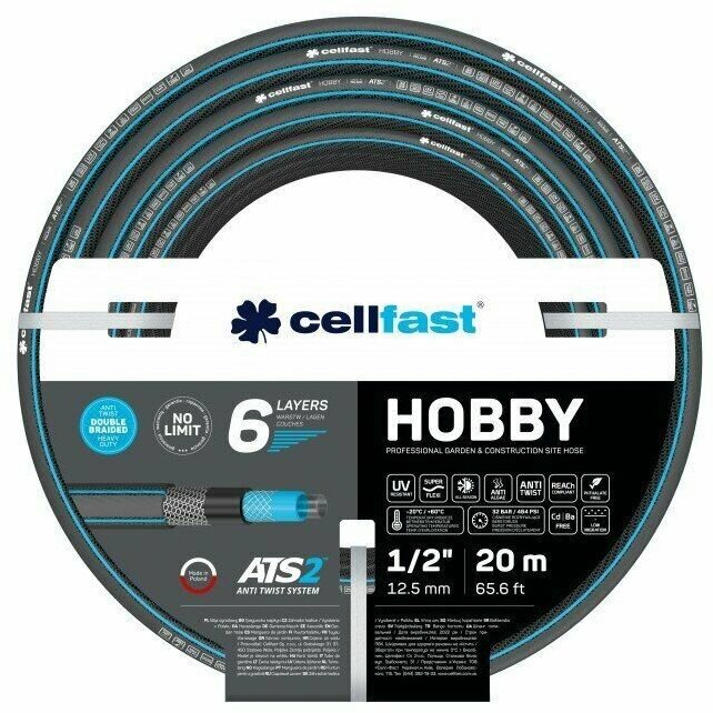 Садовый шланг 6 слоя HOBBY ATS2 1/2 20 м Cellfast 16-202