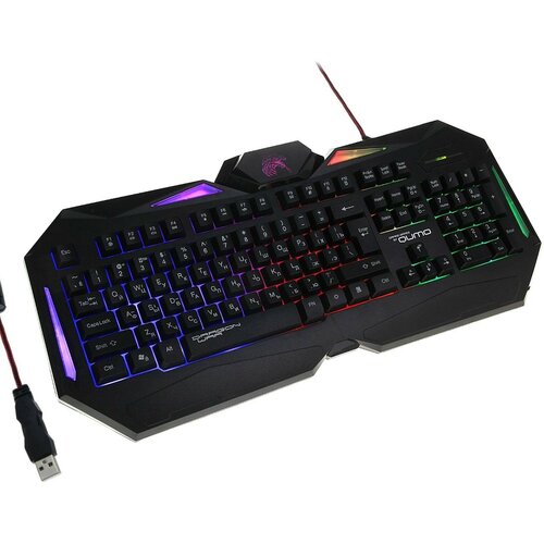 Клавиатура Dragon War Spirit, игровая, проводная, подсветка, 104 клавиши, USB, чёрная