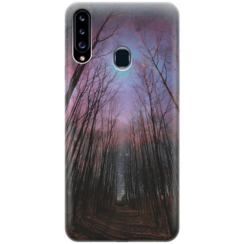 фото Ультратонкий силиконовый чехол-накладка для samsung galaxy a20s с принтом "тропа и звездное небо" gosso