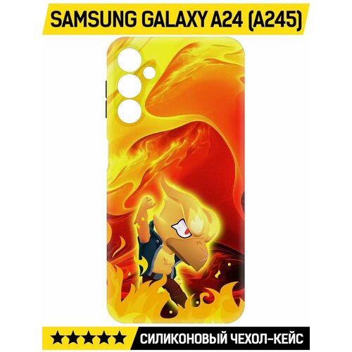Чехол-накладка Krutoff Soft Case Brawl Stars - Ворон-Феникс для Samsung Galaxy A24 (A245) черный чехол накладка krutoff soft case brawl stars ворон феникс для samsung galaxy a04 a045 черный