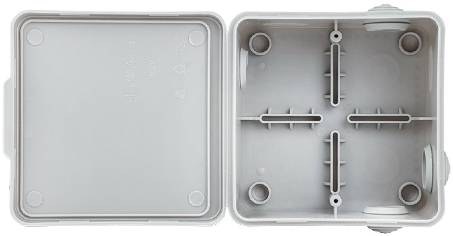 Коробка распределительная для прямого монтажа КМР-030-014 с крышкой (100х100х50), 10 мембр. вводов IP55 розн. стикер EKF