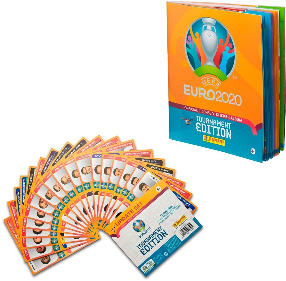 Альбом + набор наклеек Panini UEFA EURO 2020 Tournament Edition (72 наклейки)