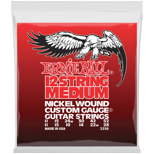 Струны для электрогитары Ernie Ball 2236 струны для 12 струнной ernie ball 2236 nickel wound medium 11 52 электрогитары