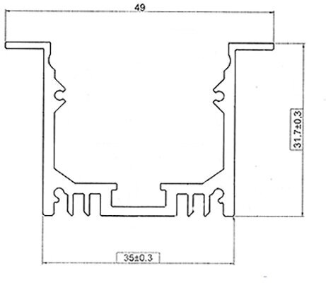 Профиль для светодиодной ленты врезной алюминиевый 5032-2 Rexant, 2м - фотография № 4