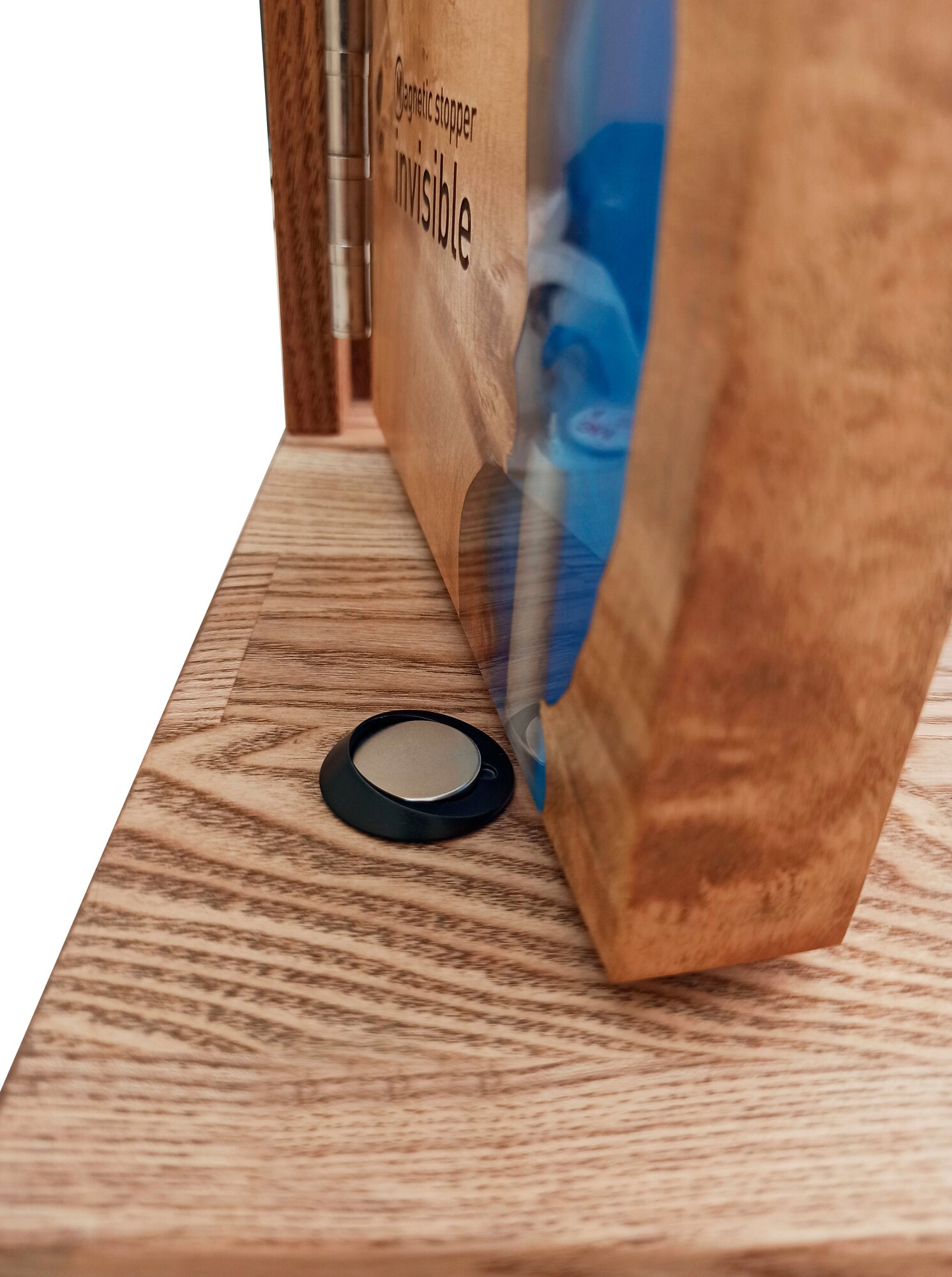 Магнитный напольный стопор для двери Magnetic stopper INVISIBLE D2 чёрный - фотография № 5