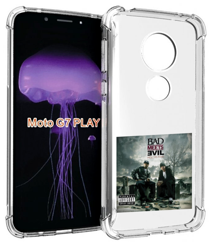 Чехол MyPads Eminem BAD MEETS EVIL – HELL THE SEQUEL для Motorola Moto G7 Play задняя-панель-накладка-бампер