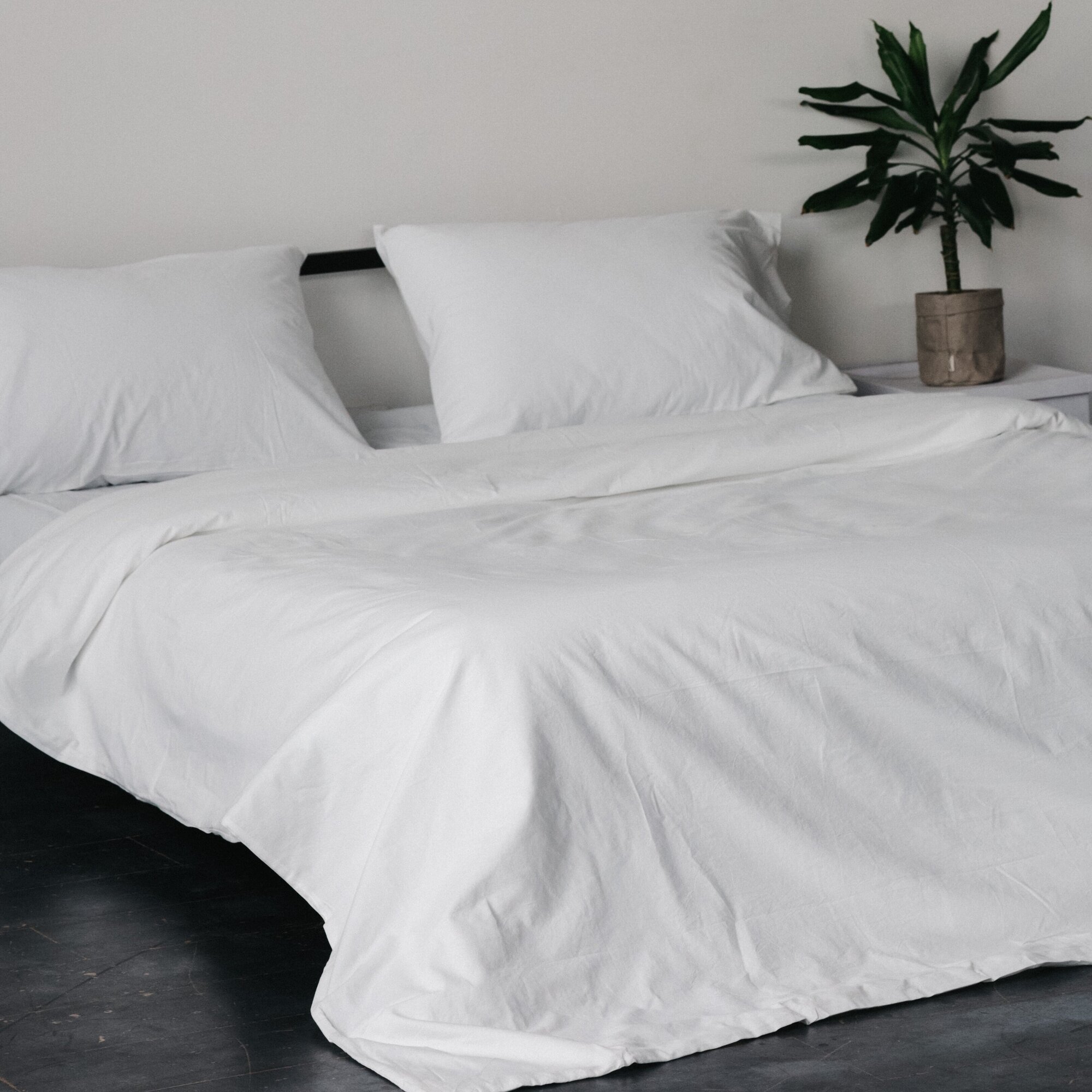 Комплект постельного белья Sweet Sleep 2 спальное вареный хлопок, белый - фотография № 2