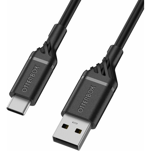 Кабель OtterBox USB-А / USB-C, 2 метра, Standart, для быстрой зарядки, цвет Black (78-52659) кабель otterbox usb c usb a 2 метра premium для быстрой зарядки цвет cloud white белый 78 52668