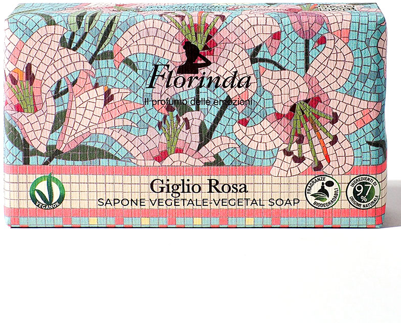 Мыло туалетное Florinda Итальянская Мозаика. Розовая лилия - фото №2