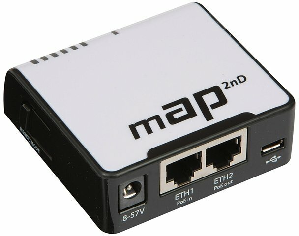 Точка доступа MikroTik Точка доступа MikroTik mAP RBmAP2nD WiFi + 2 порта LAN 100Мбит/сек.