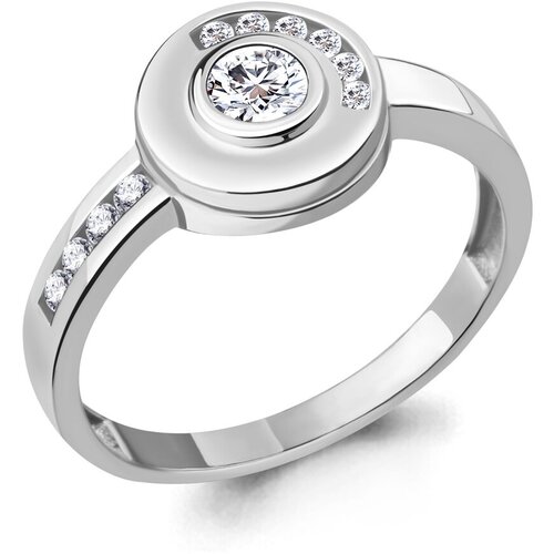 фото Серебряное кольцо aquamarine а68825а с фианитом, размер 16,5 diamant-online