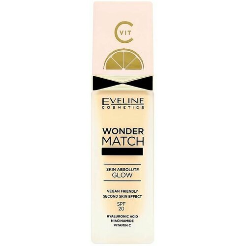 Основа тональная для лица EVELINE WONDER MATCH LUMI тон 10 vanilla основа тональная для лица eveline wonder match lumi тон 05 light