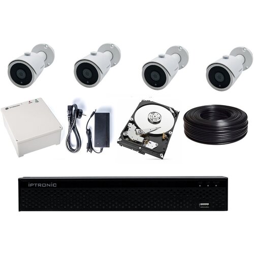 Комплект видеонаблюдения AHD IPTRONIC дача/коттедж 2Tb Bullet-Dome Kit 4 ИБП